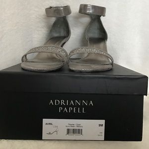 Adrianna Papell Avril Pewter Dress Sandal US 9