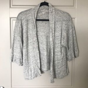 Ann Taylor LOFT: Gray Linen Crop Kimono