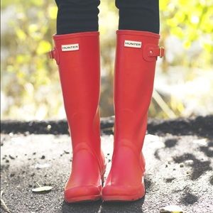 Tall Hunter Boots- Matte Red