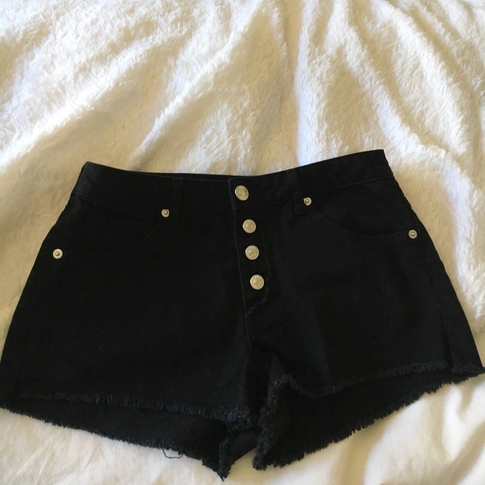 Black jean shorts