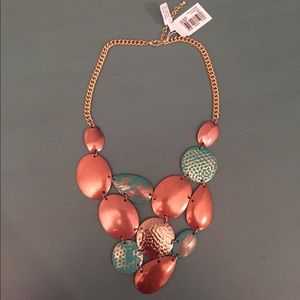 Turquoise and Copper Colored Fashion Necklace