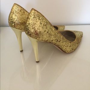 Sparkly gold heels
