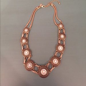 Lia Sophia Antique Gold/Crystal Statement Necklace