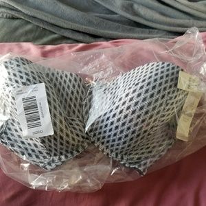 Cacique black diamond print cotton T-shirt bra