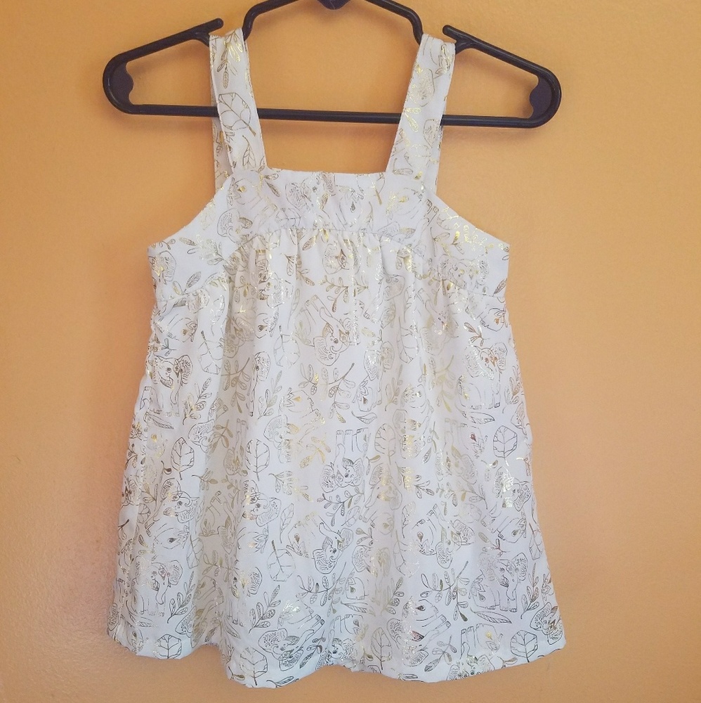 White and Gold Elephant Dress
