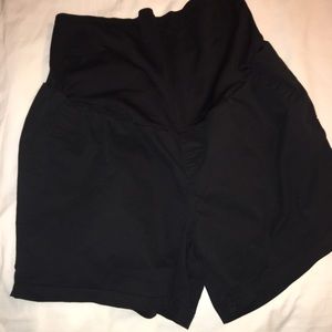 + Size black maternity shorts