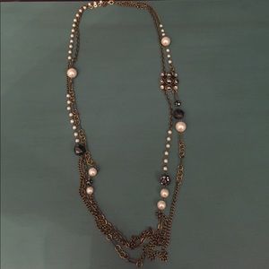 Long Multi Strand Fashion Pearl & Bead Necklace