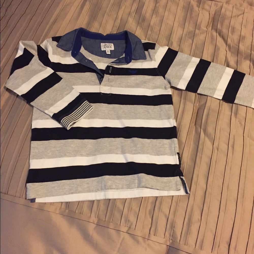 Armani boys long sleeve polo