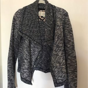 Anthropologie Navy Blue/White Cardigan, Medium