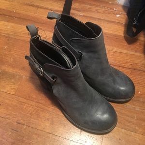 Gray/black booties