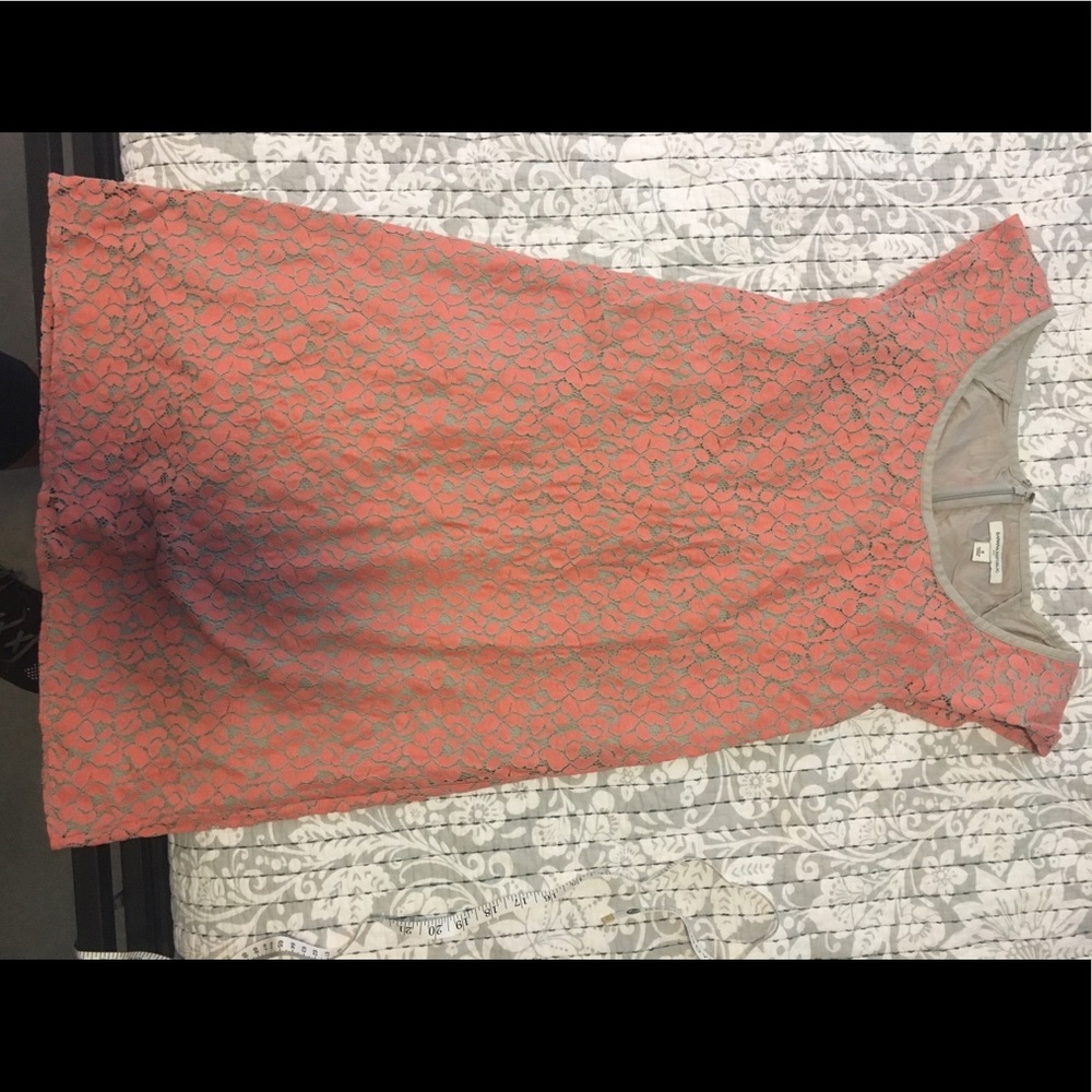 Banana Republic size 8 coral lace sheath dress