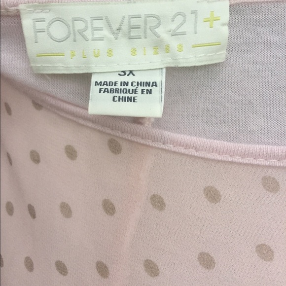 Forever 21 plus size blouse pink polka dot 3x - Picture 5 of 5