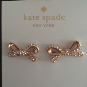 Kate Spade diamond bow earrings NWT.