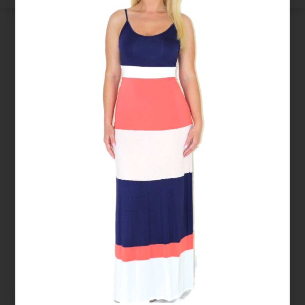 Color Block Maxi Dress - Picture 1 of 2