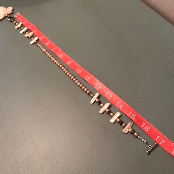 •Artisan Pearl Leaf Necklace• - Picture 5 of 7