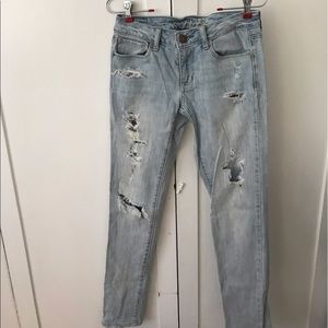 American eagle skinny stretch distressed jeans
