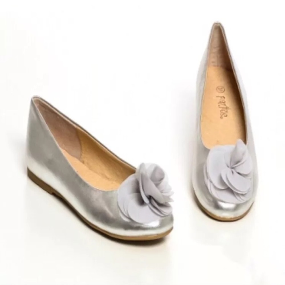 Pazitos Silver Silk Ballet Flats Sizes