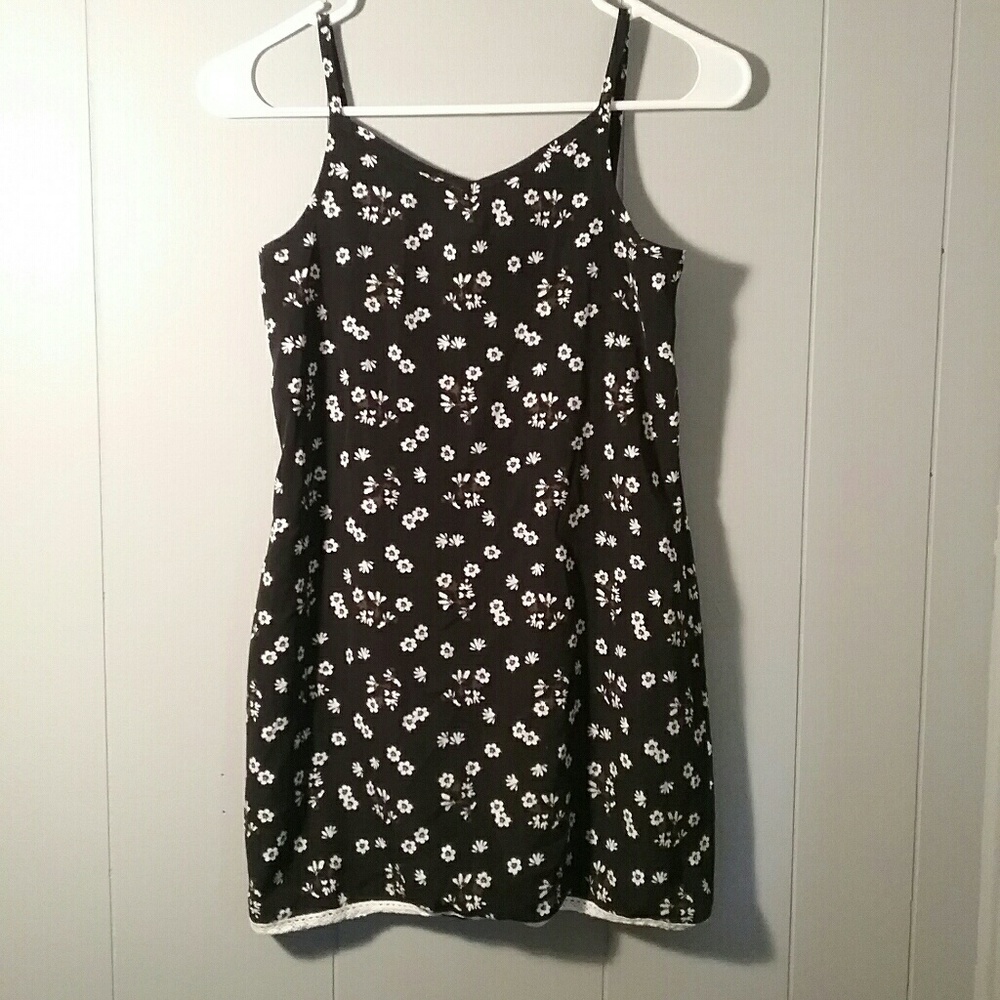 Black and white floral dress