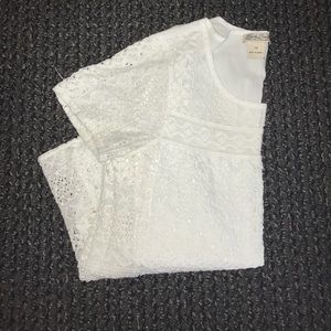 Lucky Brand White Lace and Eyelet Shirt