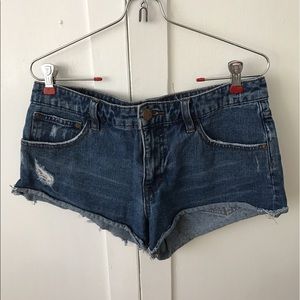 Free people raw-hem low-rise jean shorts