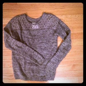 Abercrombie Kids Gray Lace Sweater Size L