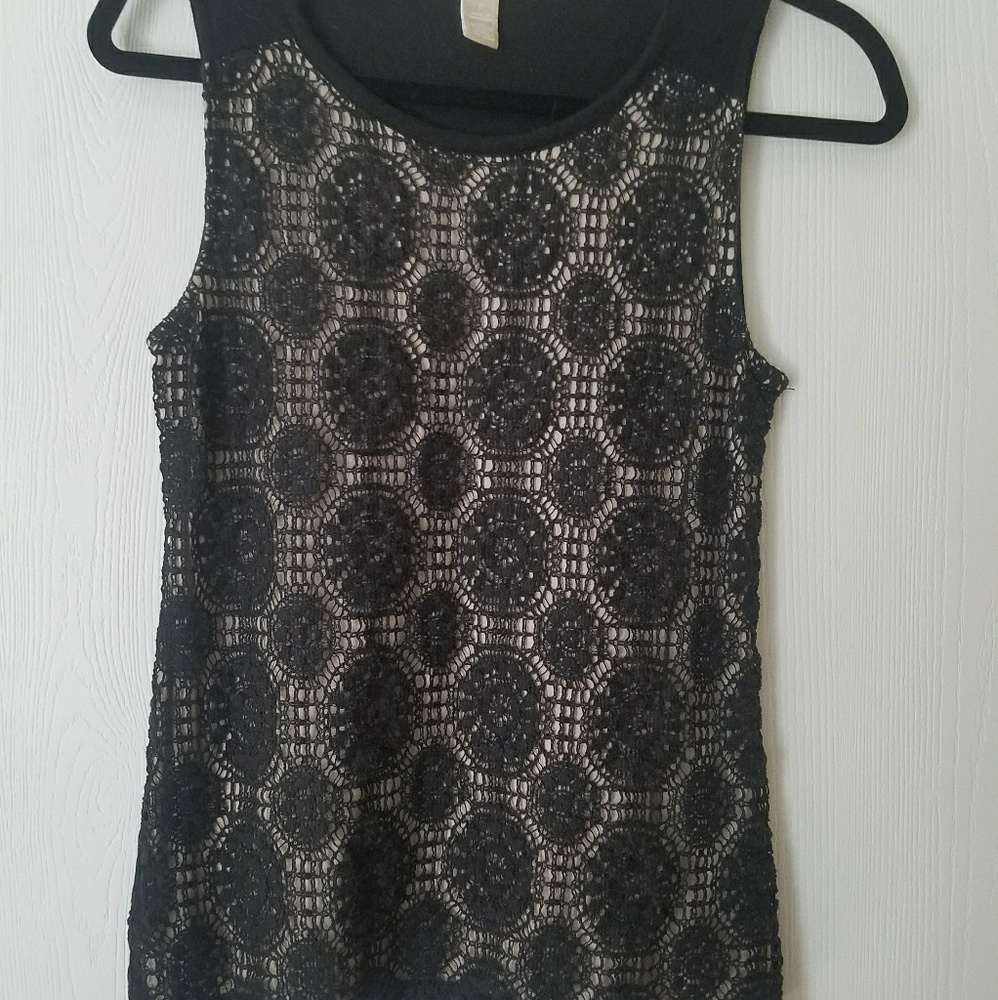 Banana republic black lace blouse