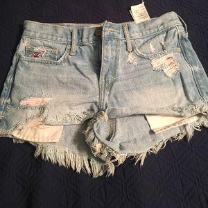 Hollister high rise jean shorts