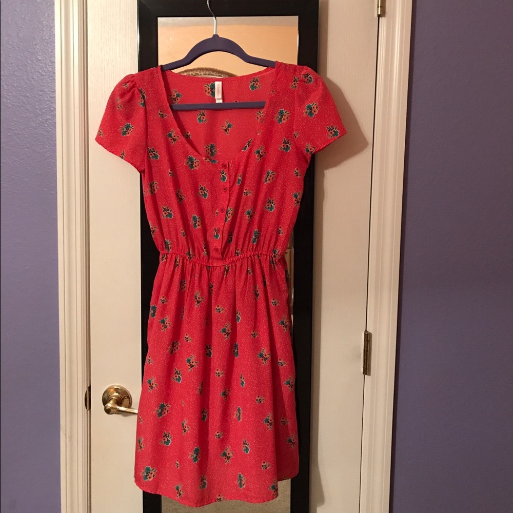 Pink floral design dress