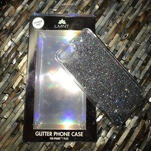 LMNT IPhone 7 Plus Case with Black Holo Glitter 🖤