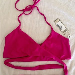 Frankies bikini pink wrap top