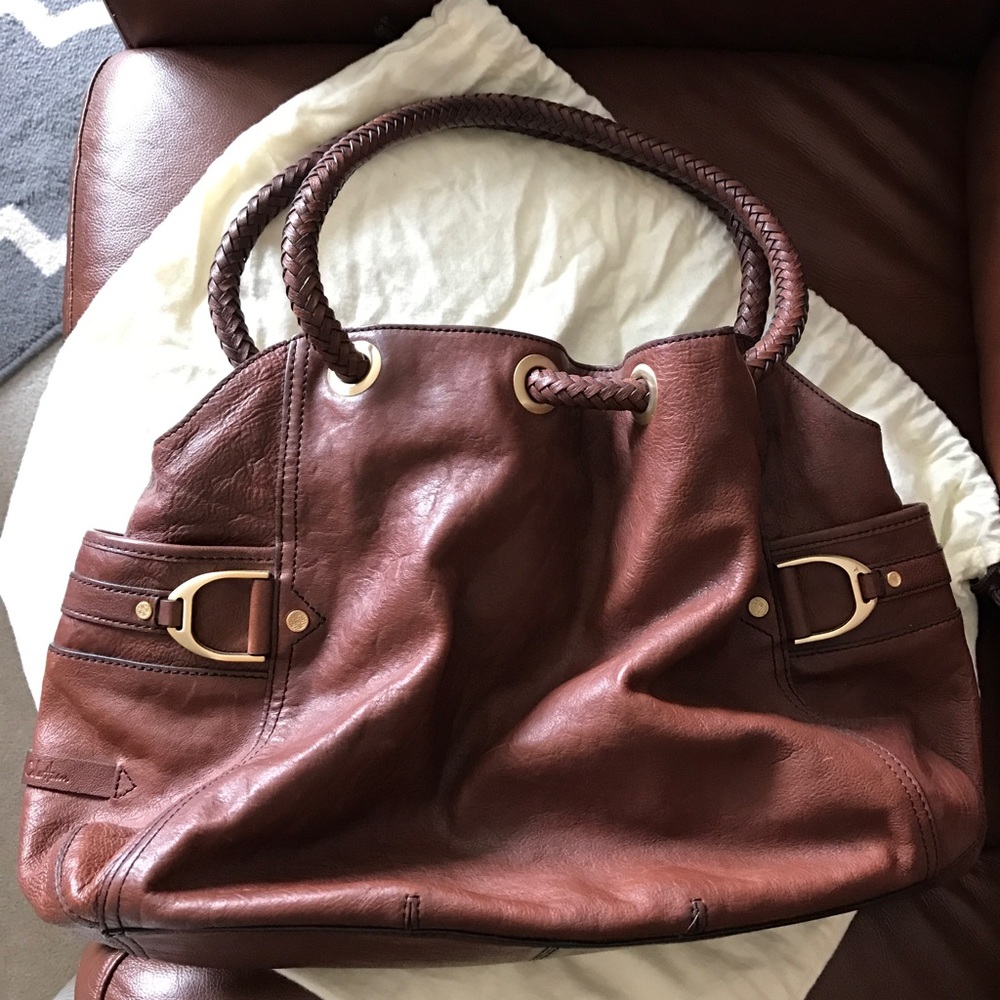 Gorgeous brown leather Cole Haan purse w dust bag