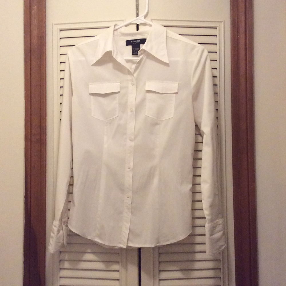 Express Size 5-6 White Long Sleeve Blouse 🌼