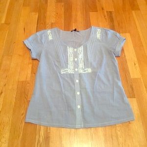American Eagle Size S Blue Stripe Shirt