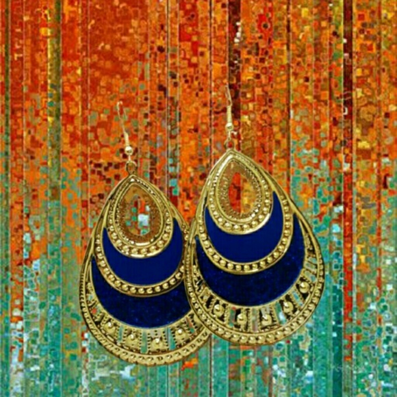 Boho Style Highly Enameled Earrings.Boho Style - Picture 4 of 5