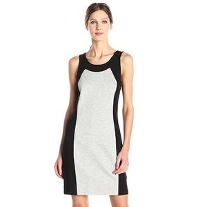 Women's Ponte Colorblock Dress, Heather Grey Combo