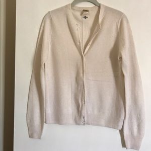JCrew Cashmere Cardigan, Cream, Medium