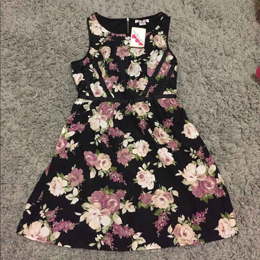floral fit and flare dress