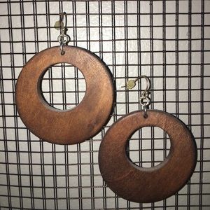 Wood hoop earrings