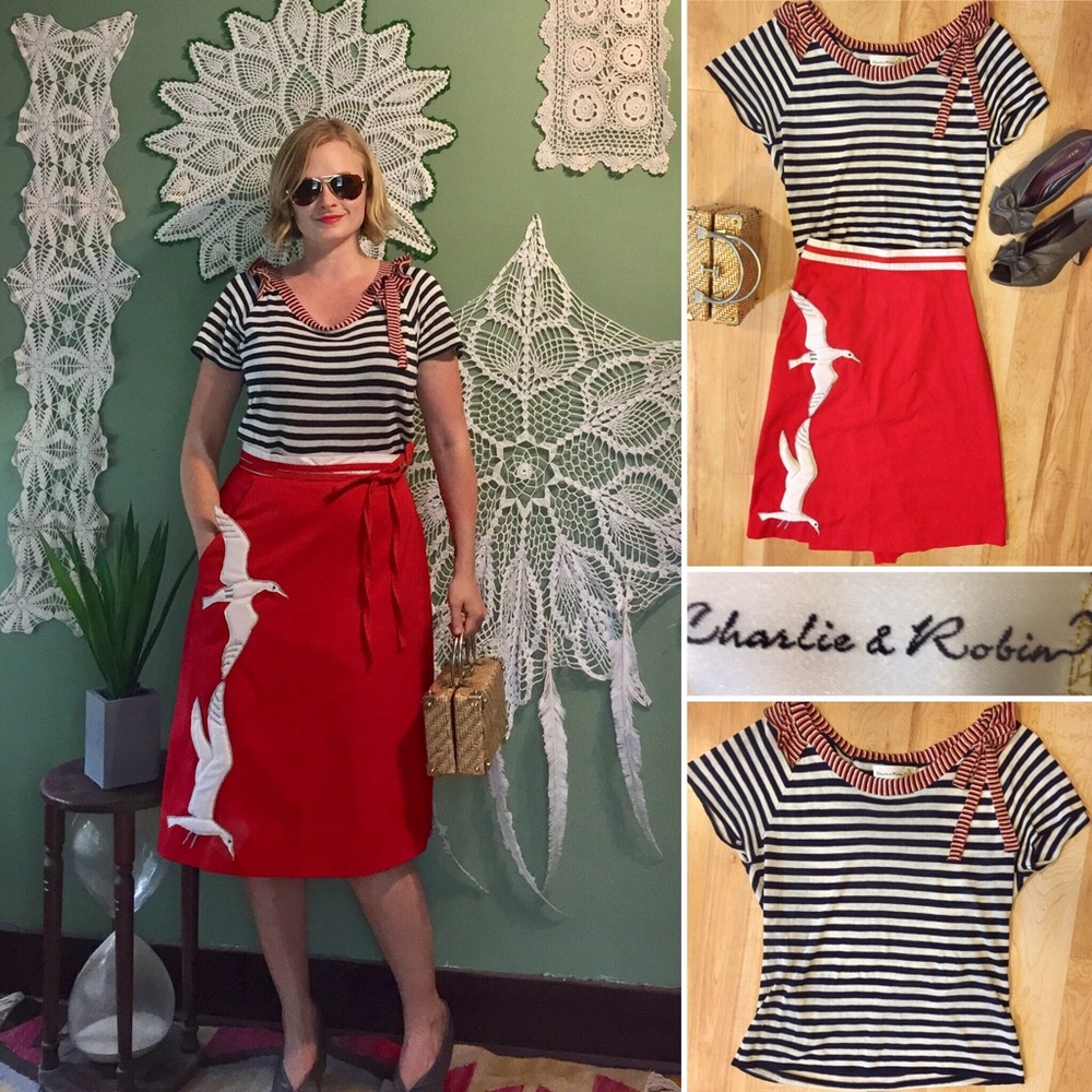 Anthropologie Charlie & Robin Knit Striped Blouse