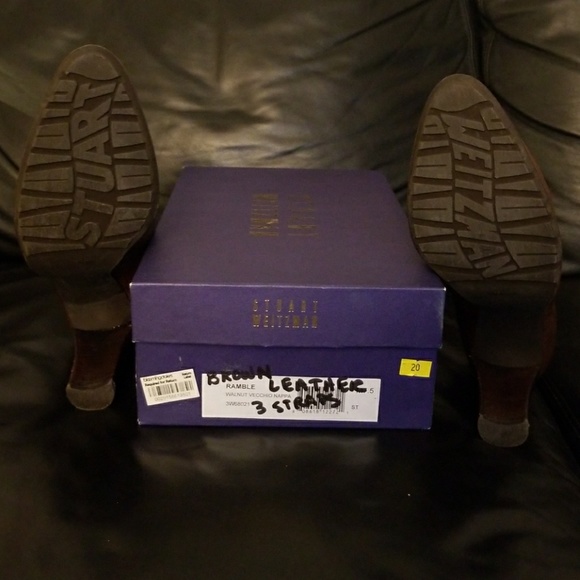 Walnut brown Stuart Weitzman "Ramble" heels - Picture 4 of 6