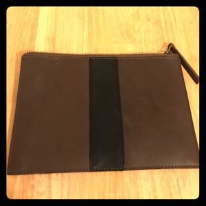 Madewell leather pouch with contrast stripe