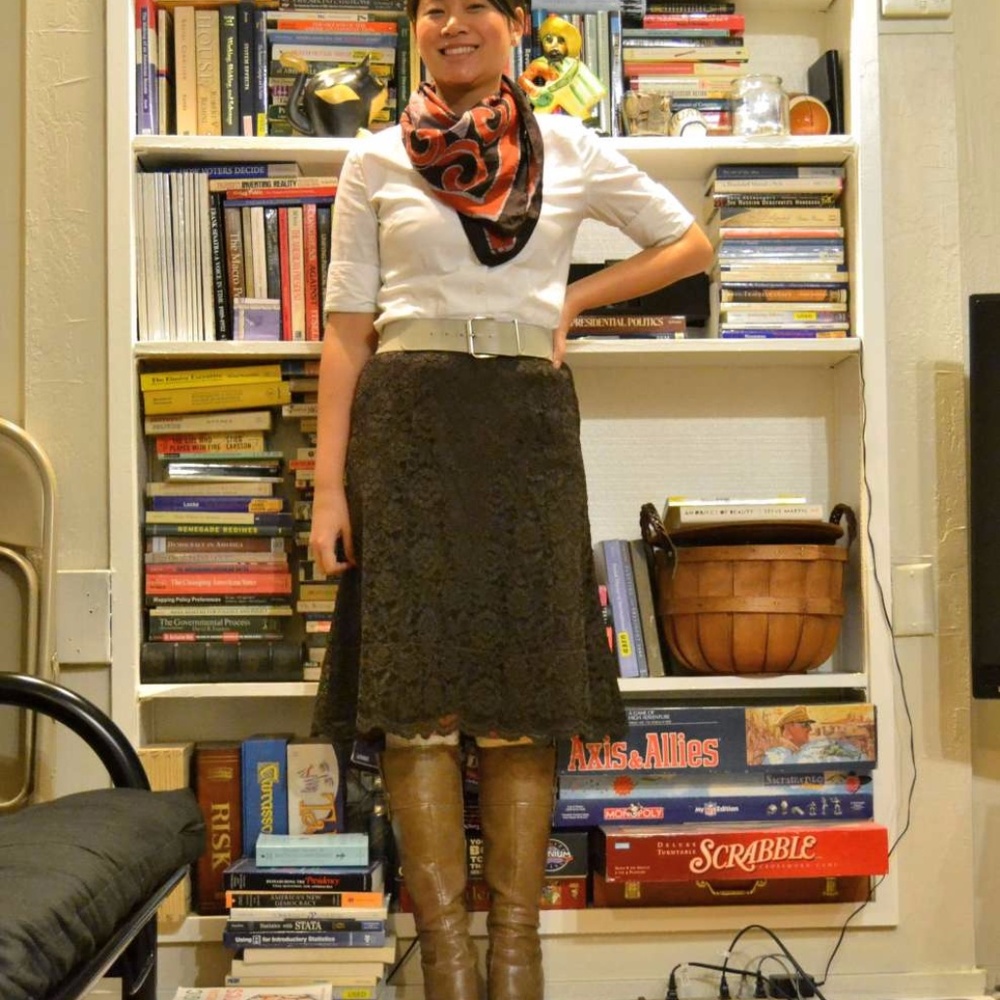 🐝Old Navy Plus Size Brown LACE skirt🐝