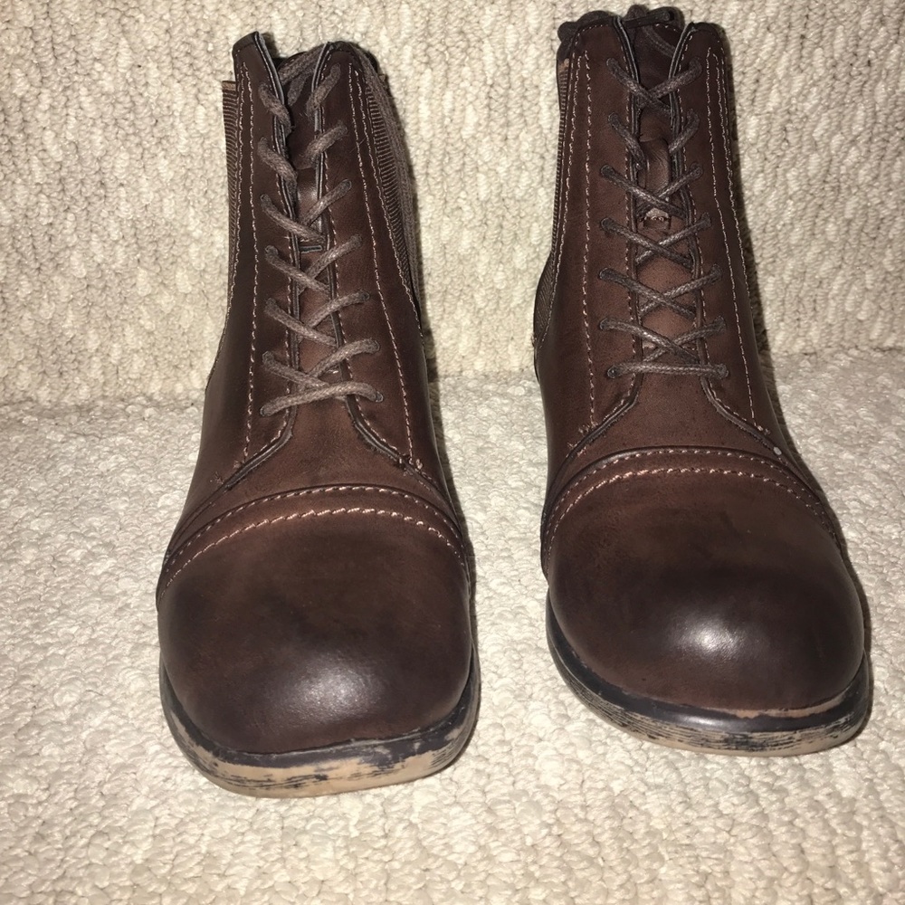 Short Brown Combat Boots