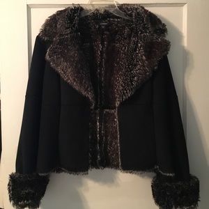 Vintage Express faux suede/faux fur lined jacket