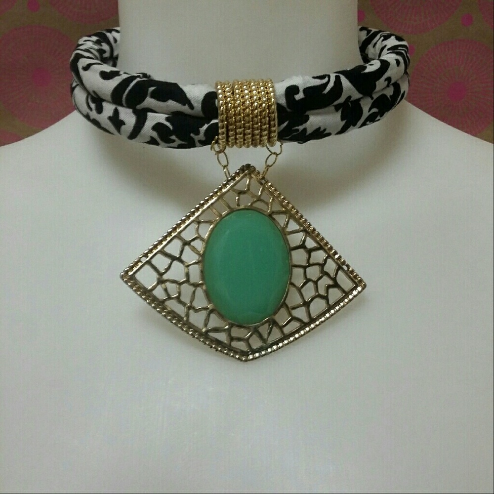 Custom made Tribal Black n White Choker
