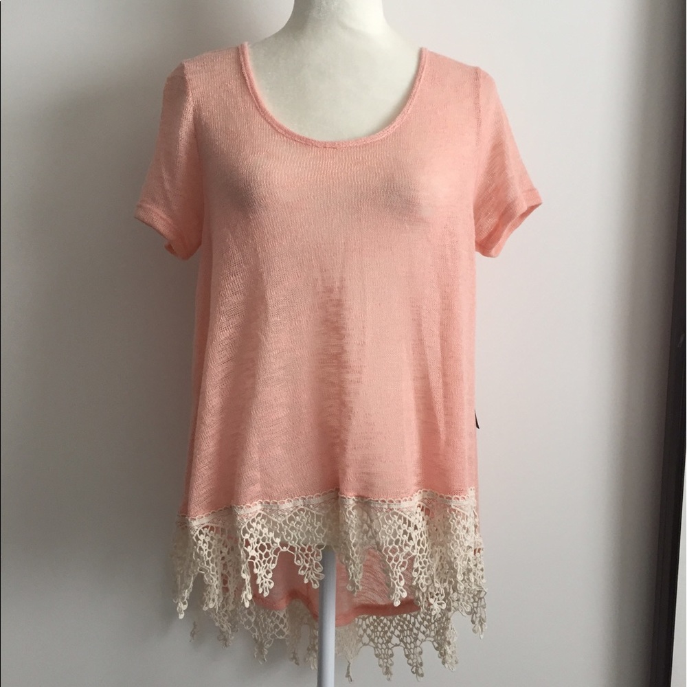 Peachy crochet coverup top