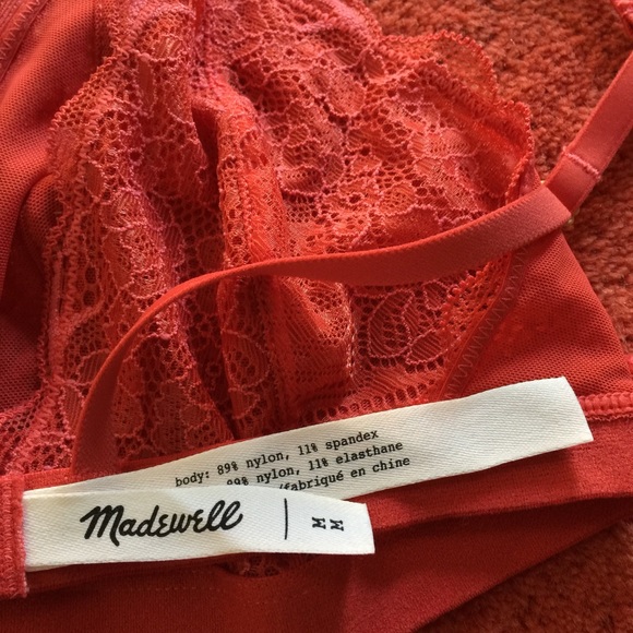 FREE PEOPLE Lace Triangle Bralette in Orange MED - Picture 6 of 6