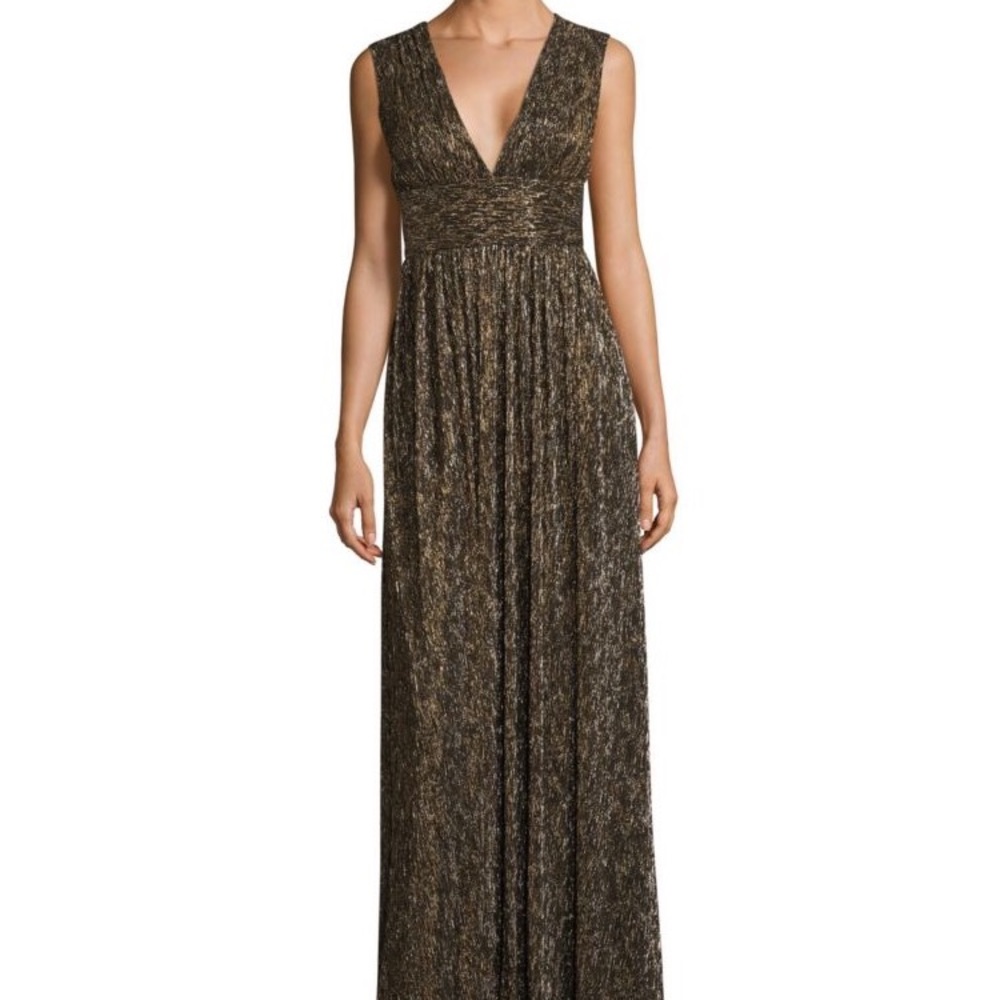 🎉HP!🎉NWT Aidan Mattox Metallic Bronze Dress Prom - Picture 2 of 6