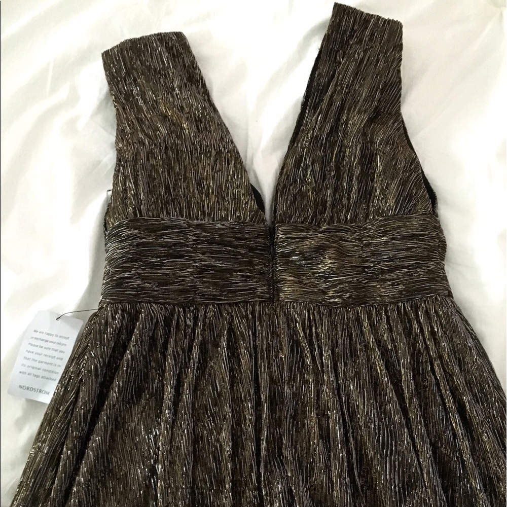 🎉HP!🎉NWT Aidan Mattox Metallic Bronze Dress Prom - Picture 3 of 6
