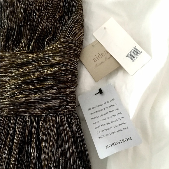 ๐HP!๐NWT Aidan Mattox Metallic Bronze Dress Prom - Picture 5 of 6
